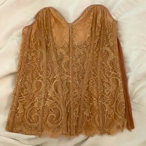 Beautiful nude lace and stone corset, size small